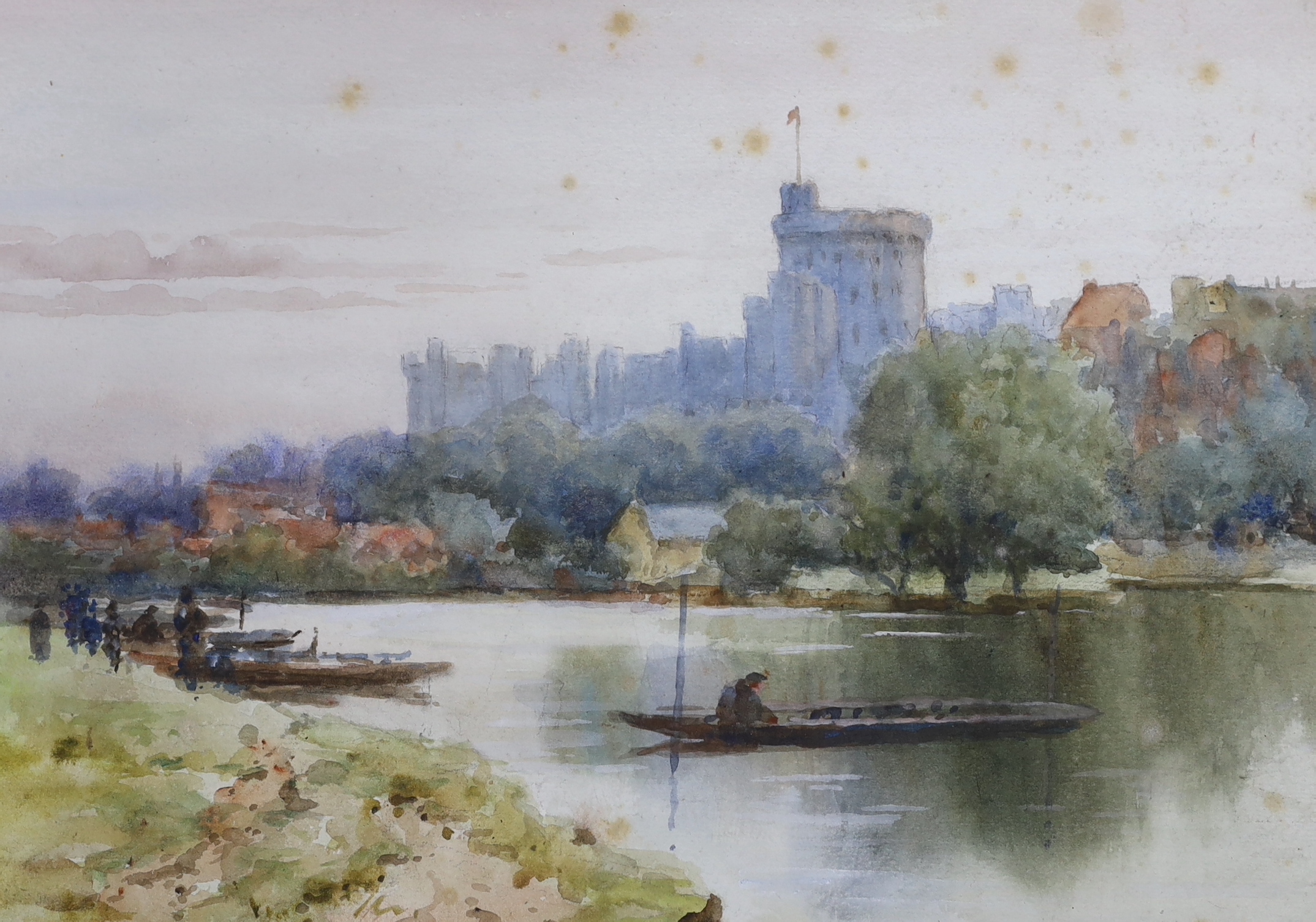 Four 20th century watercolours, Venetian canal, garden scene and river landscapes, one indistinctly signed each approximately 36 x 24cm